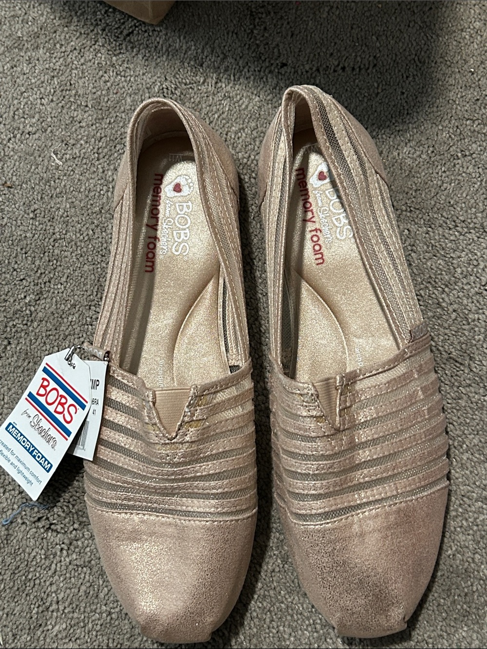 BOBS from Skechers Metallic Blush Slip-On Loafers